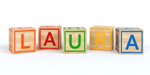 Name Laura bunte W&uuml;rfel