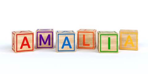 Name Amalia bunte Würfel