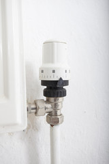 close up of radiator valve 