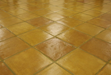 waxed and polished terracotta flooring 