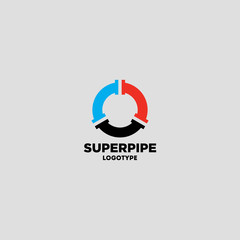 3 color Pipes Logo & Branding Identity. Corporate vector design template Isolated on a clear background.