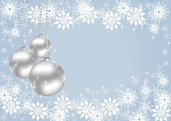 Merry Christmas and New Year Background. Christmas card with balls