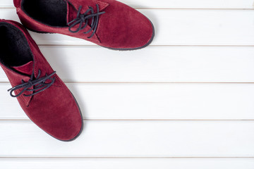 Bordeaux suede female shoes