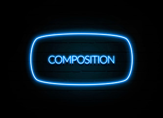 Composition  - colorful Neon Sign on brickwall