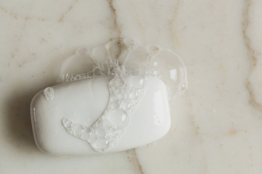bubbles on a bar of soap