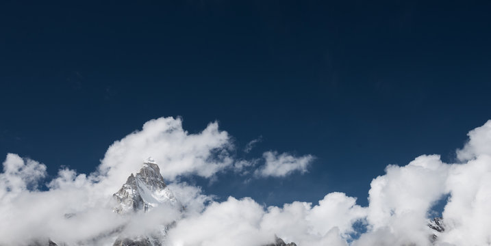 Panorama with mountain peak