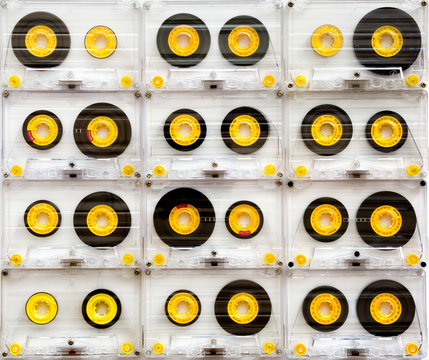 Cassette tapes on white