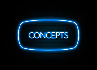 Concepts  - colorful Neon Sign on brickwall