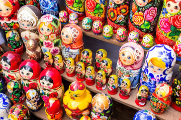 traditional russian dolls figures, gift shop