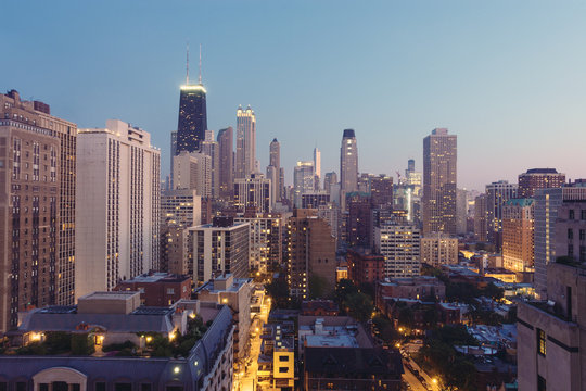 Chicago, Illinois at Twilight