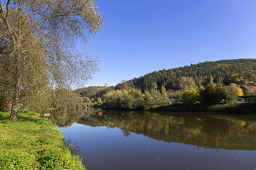 Fototapeta na wymiar Colorful autumn sunny Landscape from the central Bohemia, Czech Republic