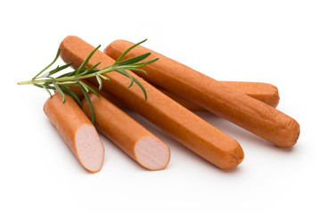 Fresh sausage isolated over white background.