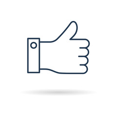 Isolated linear icon of FINGER UP