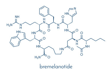 Bremelanotide female sexual dysfunction drug molecule (investigational). Skeletal formula.