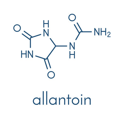 Allantoin molecule. Often used in cosmetics. Skeletal formula.
