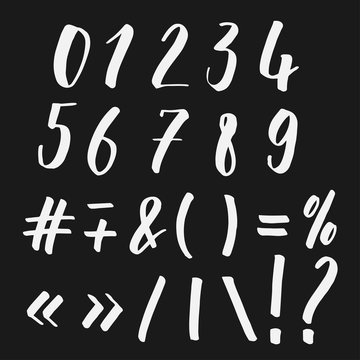 Numbers and symbols lettering