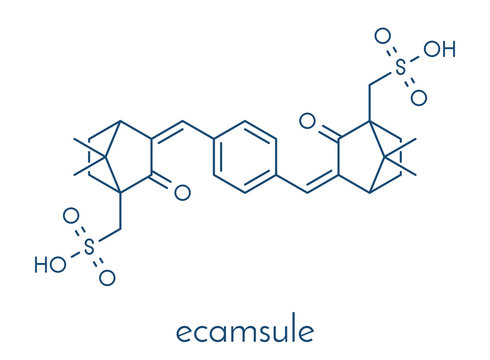 Ecamsule sunscreen molecule (UV filter). Skeletal formula.