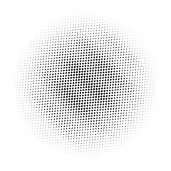 Abstract halftone gradient background circle of squares in diagonal arrangement. Simple stylish modern design vector element in black and white.
