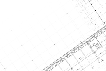 Background -architectural drawing of industrial building