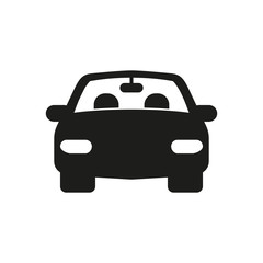 Car automobile icon silhouette on white background. Ground transport.