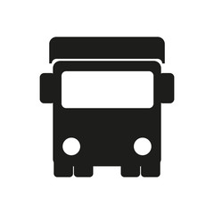 Truck simple icon silhouette on white background. Ground transport.
