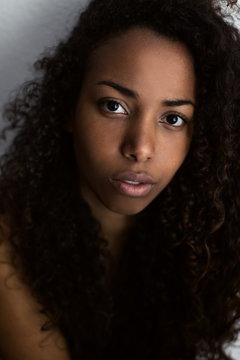 Beautiful young african american female portrait.