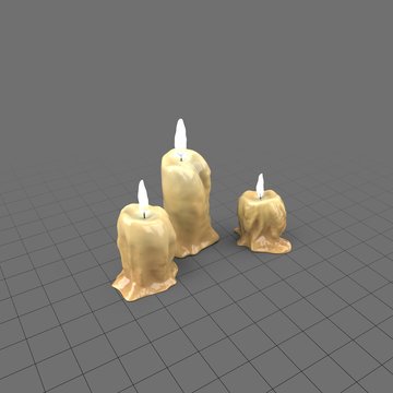 Lit melted candles