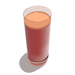 Glass with freshly squeezed juice on a white table