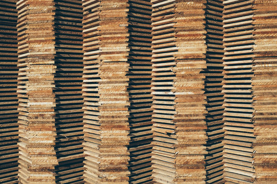 Close up stacked cabinetry wood