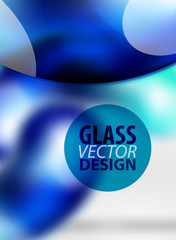 Digital techno abstract background, grey 3d space with glass curvy bubble