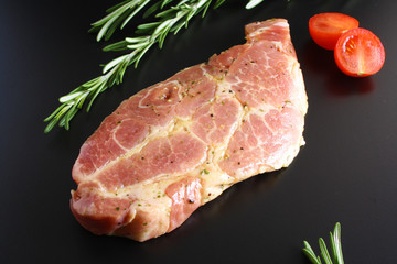 steak pork neck, rosemary, marinade