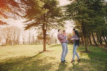 Fototapeta premium family in a wood