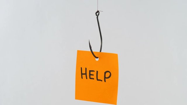 Illustration, on fishhook Help