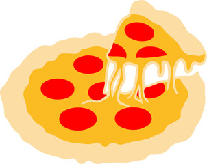 heißhunger käse fäden hunger stück salami pizza lecker essen hunger comic cartoon