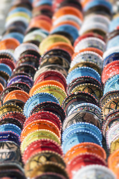 colorful decorative plates on the Arab market