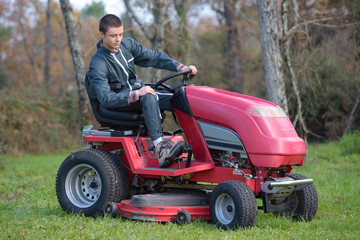 using a ride-on mower
