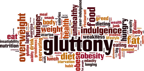 Gluttony word cloud