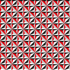 Seamless abstract geometric texture pattern background in red, white and black.