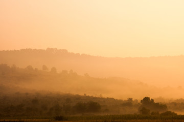 Foggy mountain landscape 