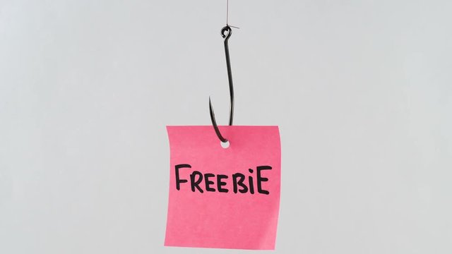 Illustration, on fishhook Freebie