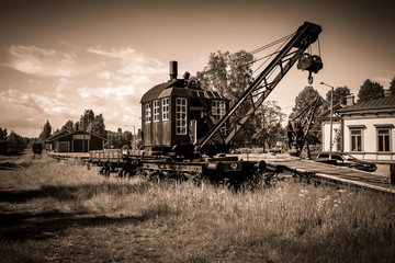 Fototapeta na wymiar Old crane wagon