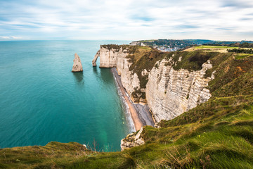 White cliffs of Etretat and the Alabaster Coast, Normandy, France