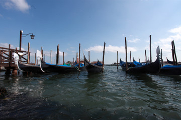 venice gondolas dotted in san marco b