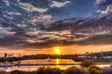 Fototapeta premium Sunset over lake