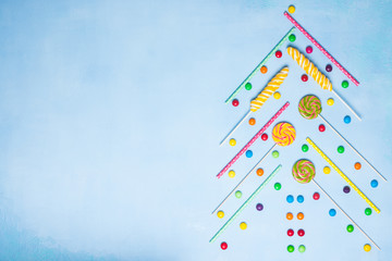 Obraz premium Candy christmas tree shape.