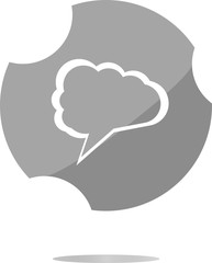 abstract cloud on web icon button isolated on white