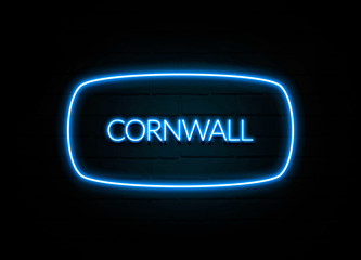 Cornwall  - colorful Neon Sign on brickwall