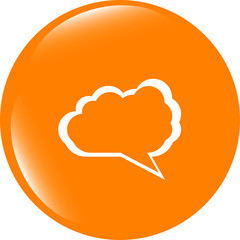 abstract cloud on web icon button isolated on white