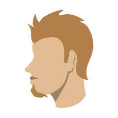 bearded man avatar head sideview icon image vector illustration design 