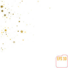 Gold stars. Confetti celebration, Falling golden abstract decoration for party, birthday celebrate, anniversary or event, festive. Festival decor. Vector illustration